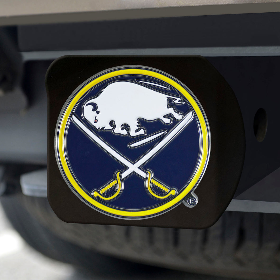 Buffalo Sabres Color Emblem On Black Hitch Cover