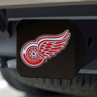 Detroit Red Wings Color Emblem On Black Hitch Cover