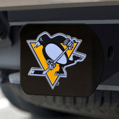 Pittsburgh Penguins Color Emblem On Black Hitch Cover