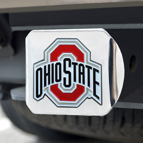 Ohio State Buckeyes Color Emblem On Chrome Hitch 