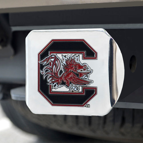 South Carolina Gamecocks Color Emblem On Chrome Hitch 