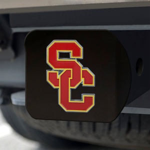 USC Trojans Color Emblem On Black Hitch 