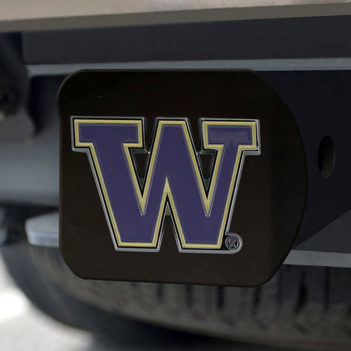 Washington Huskies Color Emblem On Black Hitch 
