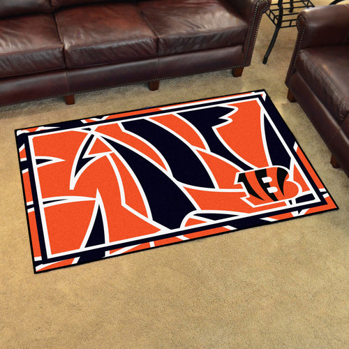 Cincinnati Bengals Quick Snap Ultra Plush Area Rugs -  4'x6' 