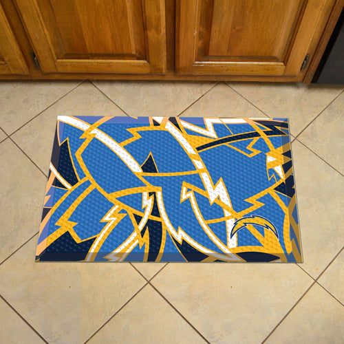 Los Angeles Chargers Scraper Logo Doormat - 19