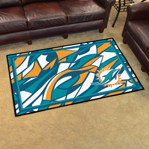 Miami Dolphins Quick Snap Ultra Plush Area Rugs -  4'x6' 