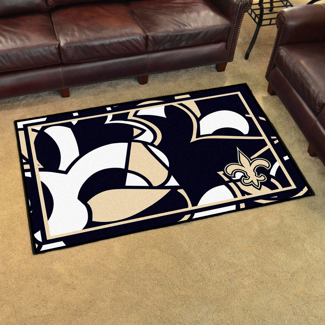New Orleans Saints Quick Snap Ultra Plush Area Rugs -  4'x6' 