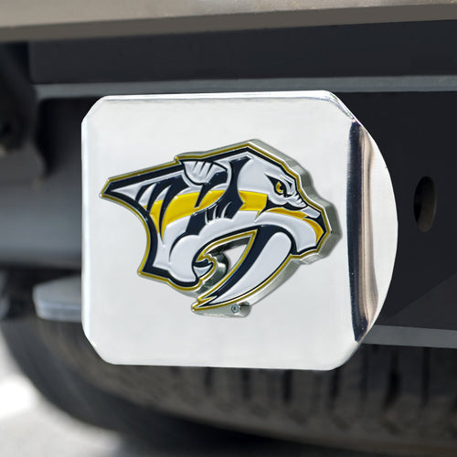 Nashville Predators Color Emblem On Chrome Hitch Cover