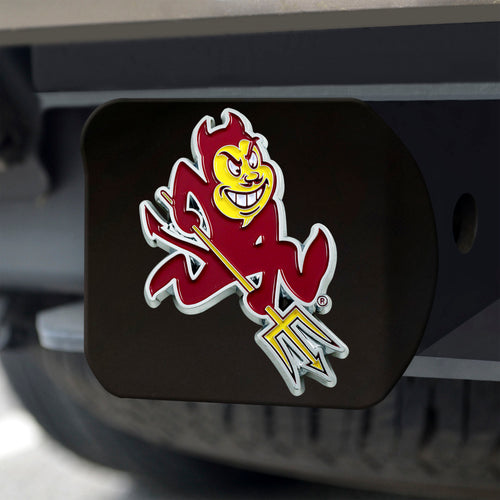 Arizona State Sun Devils Color Emblem On Black Hitch 