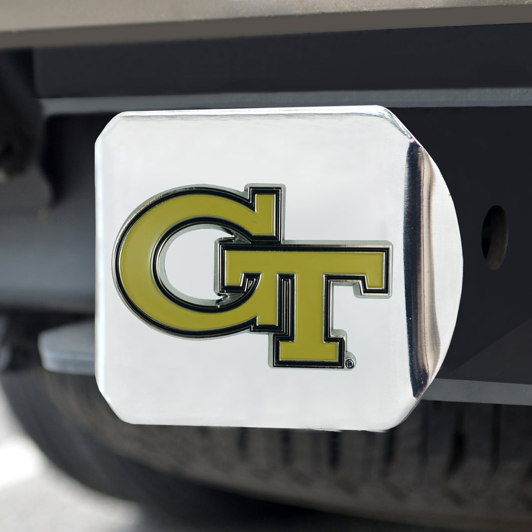 Georgia Tech Yellow Jackets Color Emblem On Chrome Hitch 