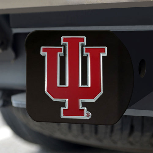 Indiana Hoosiers Color Emblem On Black Hitch 