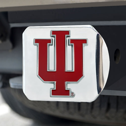 Indiana Hoosiers Color Emblem On Chrome Hitch 
