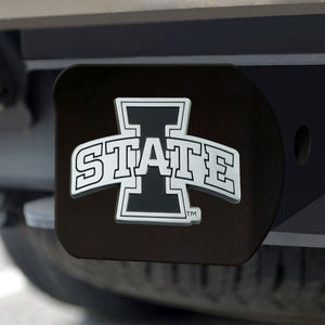 Iowa State Cyclones Chrome Emblem On Black Hitch Cover