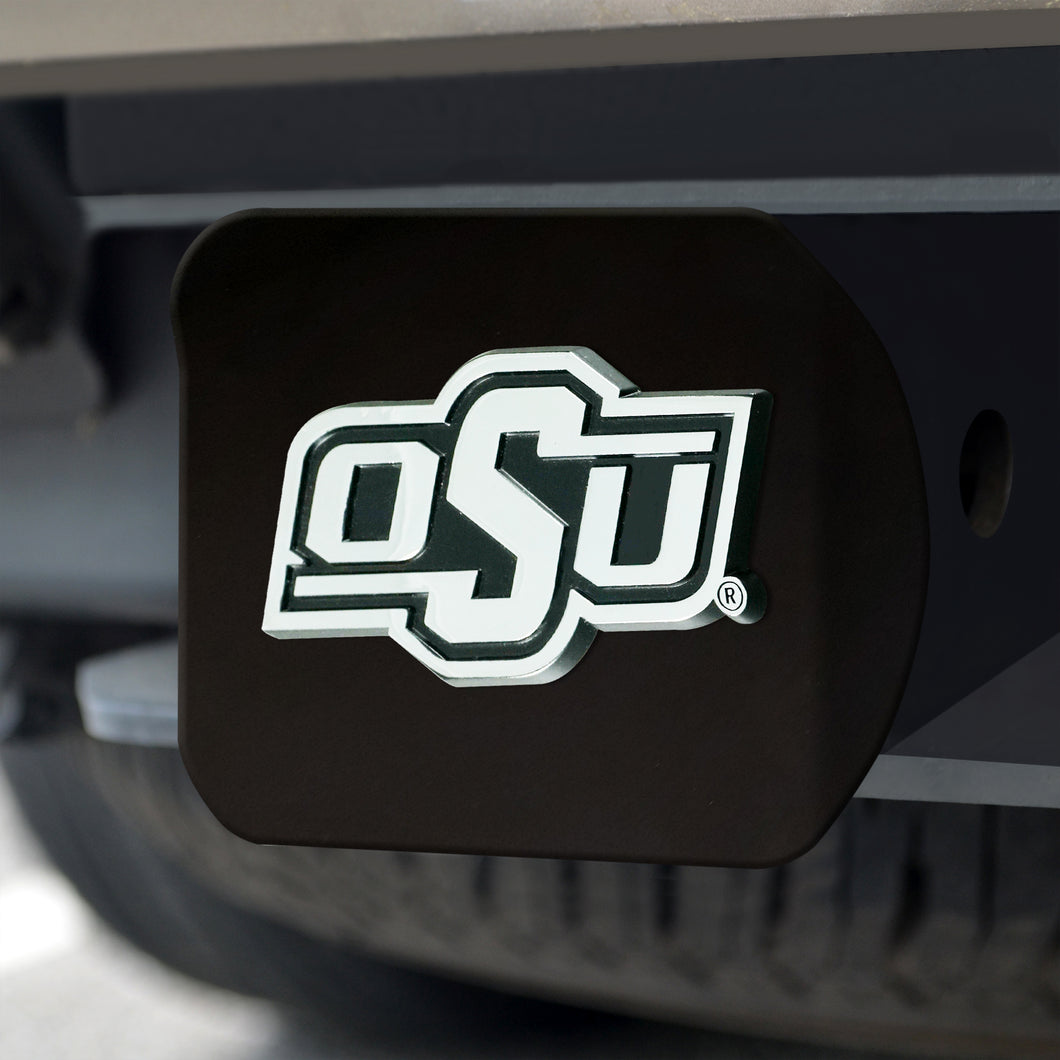 Oklahoma State Cowboys Chrome Emblem On Black Hitch Cover