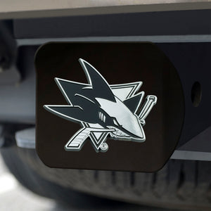  San Jose Sharks Chrome Emblem On Black Hitch Cover