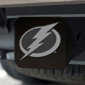 Tampa Bay Lightning Chrome Emblem On Black Hitch Cover
