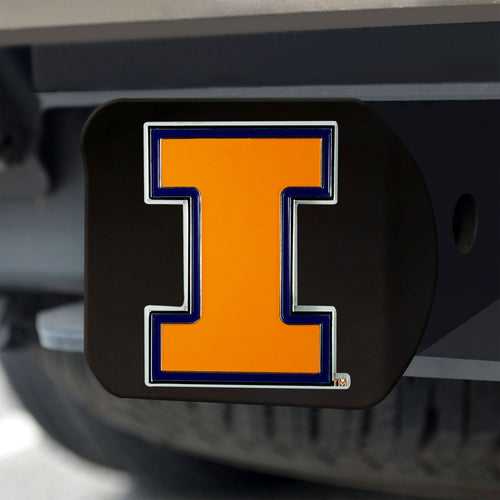 Illinois Fighting Illini Color Emblem On Black Hitch 