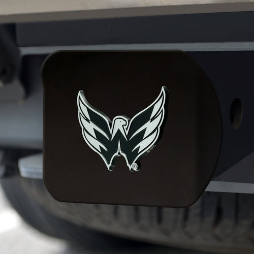 Washington Capitals Chrome Emblem On Black Hitch Cover
