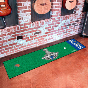 St. Louis Blues 2019 Stanley Cup Champs Putting Green Mat - 18"x72"