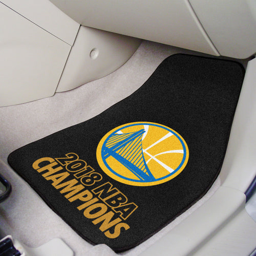 Golden State Warriors 2018 NBA Champions 2-piece Carpet Car Mats - 18