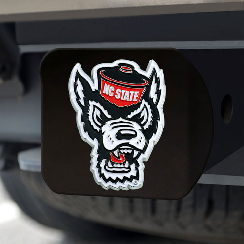 NC State Wolfpack Color Emblem On Black Hitch 
