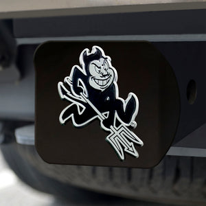 Arizona State Sun Devils Chrome Emblem On Black Hitch Cover