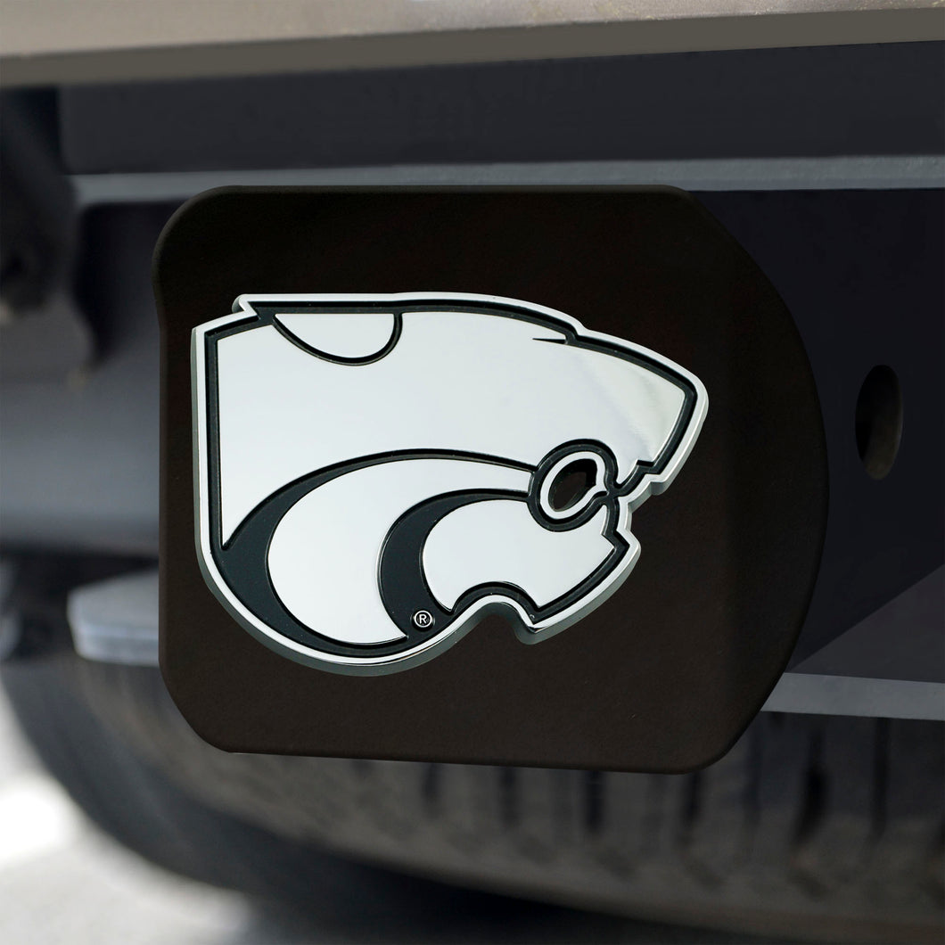 Kansas State Wildcats Chrome Emblem On Black Hitch Cover