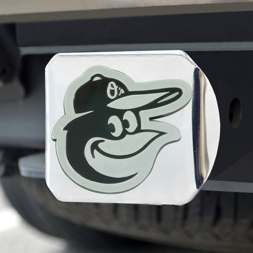 Baltimore Orioles Chrome Emblem On Chrome Hitch Cover