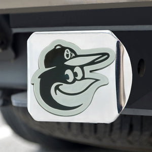Baltimore Orioles Chrome Emblem On Chrome Hitch Cover
