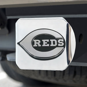 Cincinnati Reds Chrome Emblem On Chrome Hitch Cover