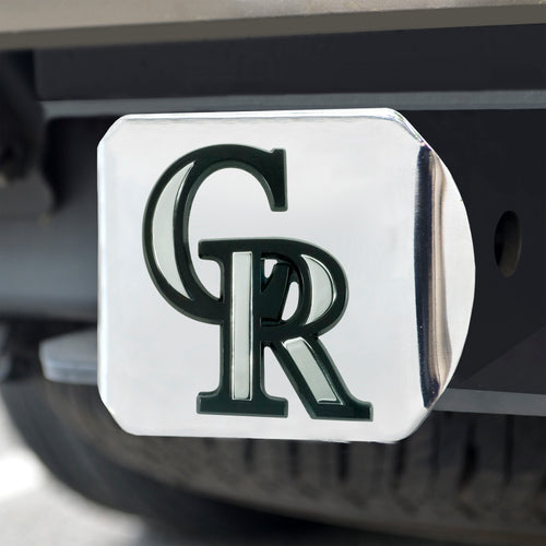 Colorado Rockies Chrome Emblem On Chrome Hitch Cover