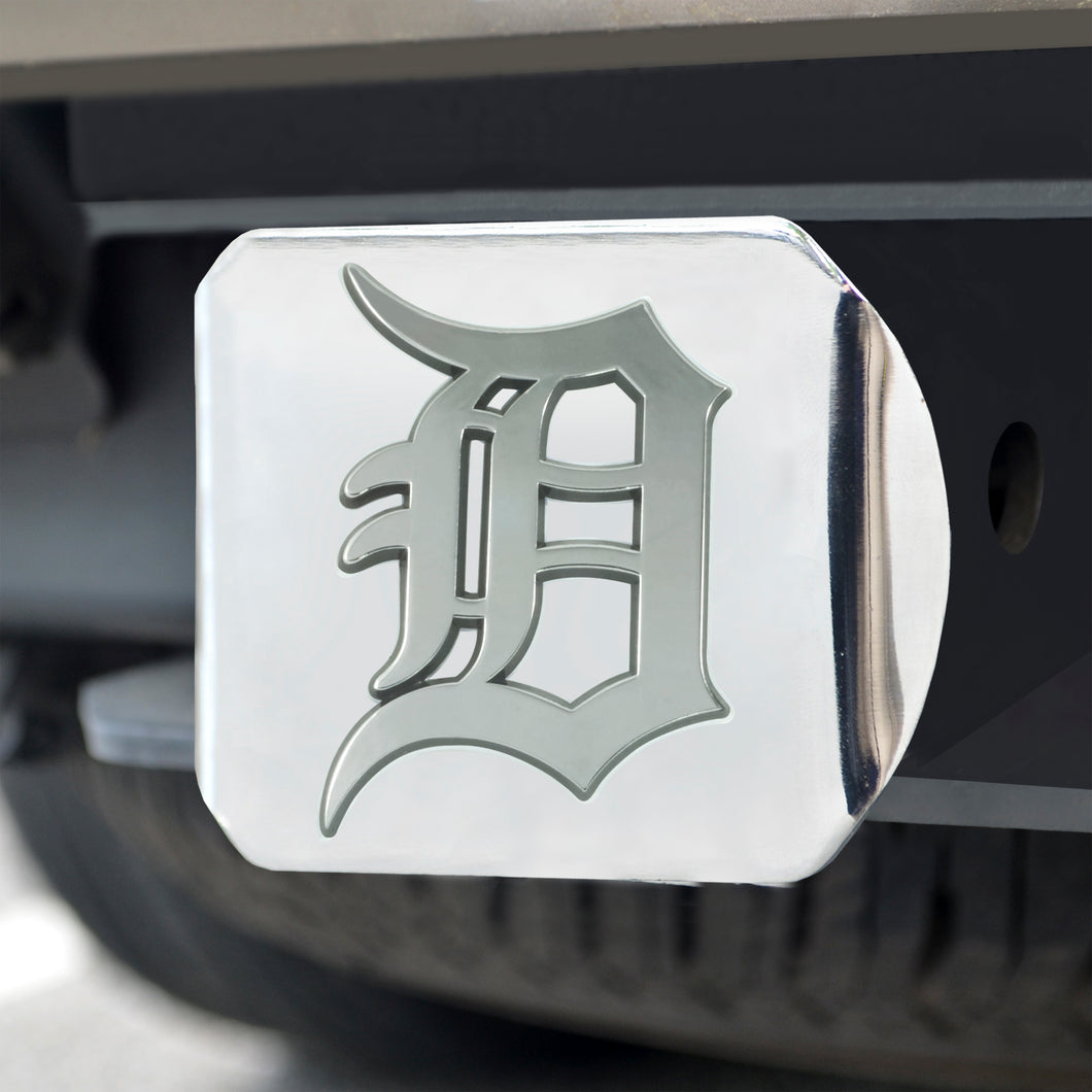 Detroit Tigers Chrome Emblem On Chrome Hitch Cover