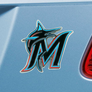 Miami Marlins Color Chrome Auto Emblem 