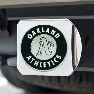 Oakland Athletics Chrome Emblem On Chrome Hitch Cover