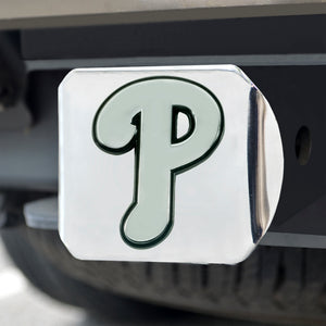 Philadelphia Phillies Chrome Emblem On Chrome Hitch Cover
