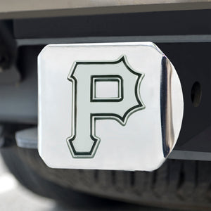 Pittsburgh Pirates Chrome Emblem On Chrome Hitch Cover