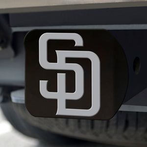 San Diego Padres Chrome Emblem On Black Hitch Cover