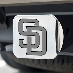 San Diego Padres Chrome Emblem On Chrome Hitch Cover