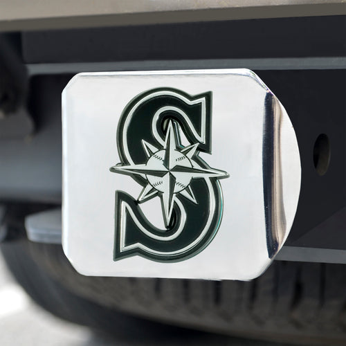 Seattle Mariners Chrome Emblem On Chrome Hitch Cover