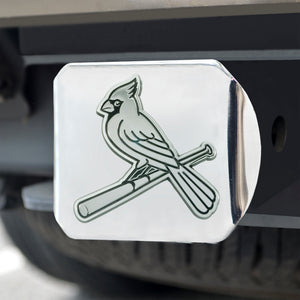 St. Louis Cardinals Chrome Emblem On Chrome Hitch Cover w/Bat