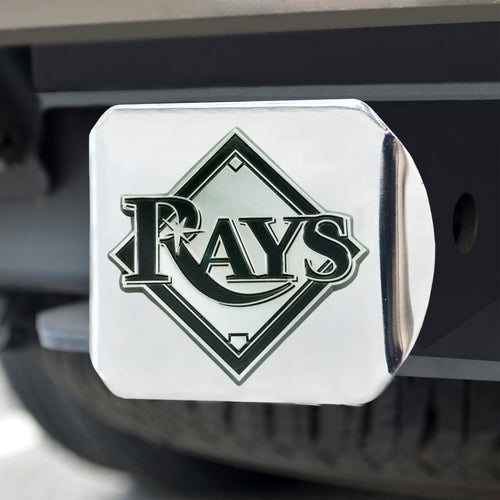 Tampa Bay Rays Chrome Emblem On Chrome Hitch Cover