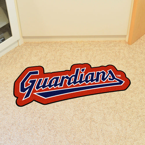 Cleveland Guardians Script Mascot Rug