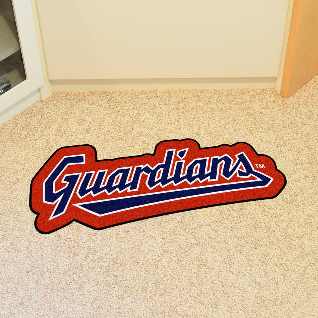 Cleveland Guardians Script Mascot Rug