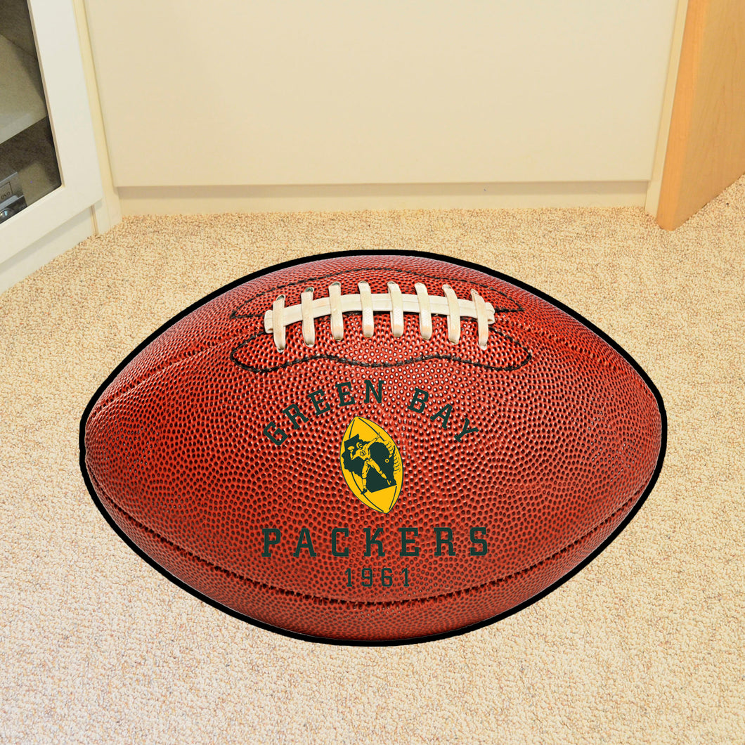 Green Bay Packers Retro Logo Football Mat - 21