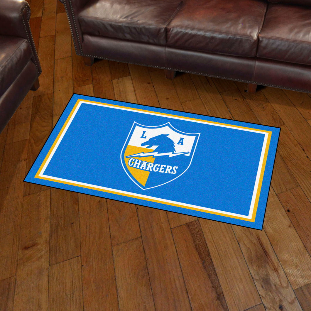 Los Angeles Chargers Retro Logo Plush Rug - 3'x5'