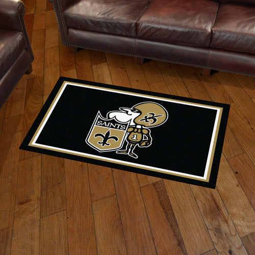 New Orleans Saints Retro Logo Plush Rug - 3'x5'