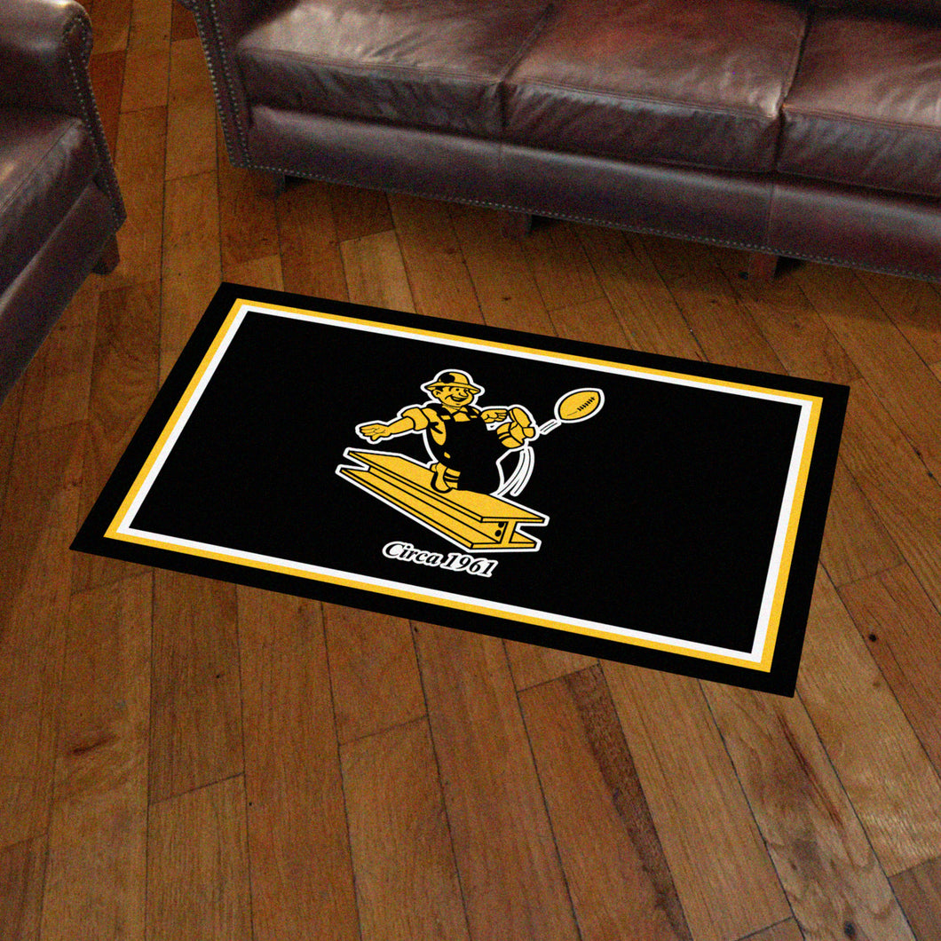 Pittsburgh Steelers Retro Logo Plush Rug - 3'x5'