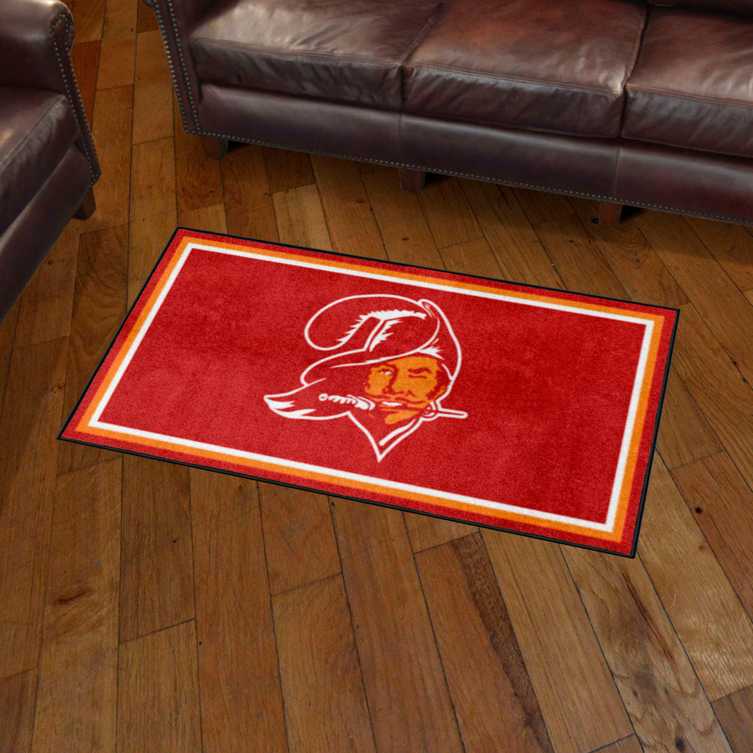 Tampa Bay Buccaneers Retro Logo Plush Rug - 3'x5'