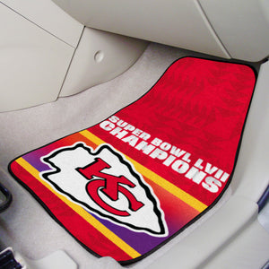 Kansas City Chiefs Super Bowl Champions 2-piece Carpet Car Mats - 18"x27"