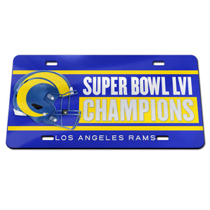 Los Angeles Rams Super Bowl 56 Champions Acrylic License Plate